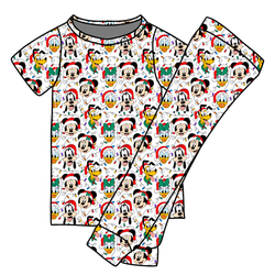 Jolly Holiday Crew Cozy Short Sleeve Pajama Pants Set - Bamboo - Pre Order - Christmas Special