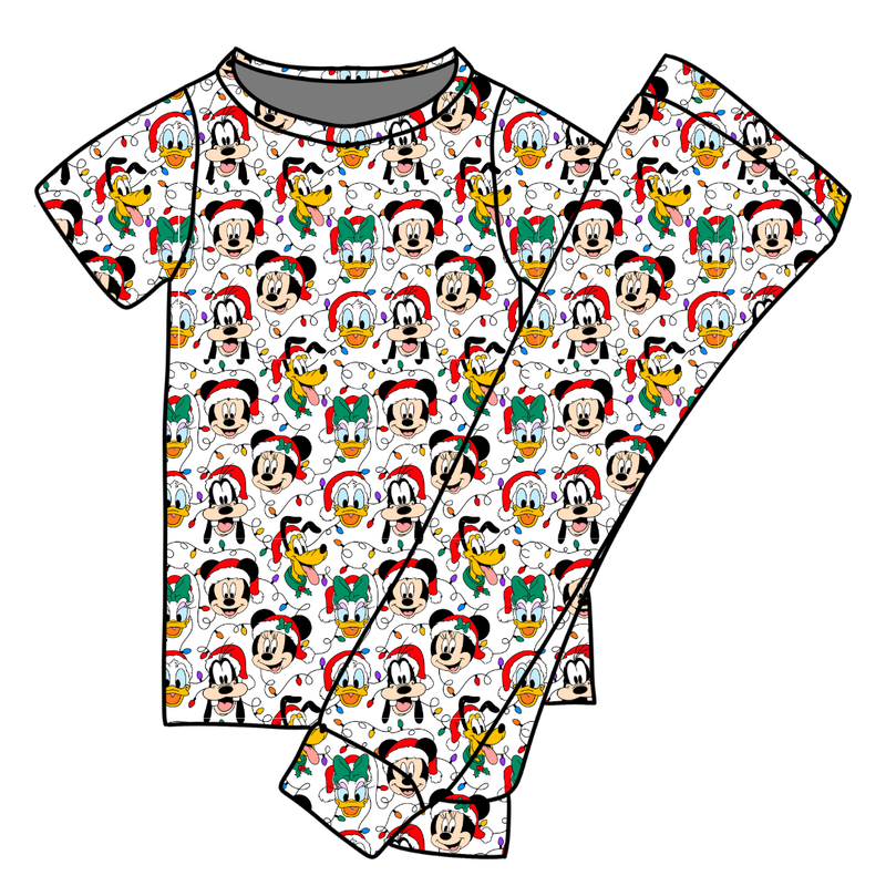 Jolly Holiday Crew Cozy Short Sleeve Pajama Pants Set - Knit - Pre Order - Christmas Special