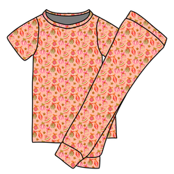 Bubblegum Bells Cozy Short Sleeve Pajama Pants Set - Bamboo - Pre Order - Christmas Special