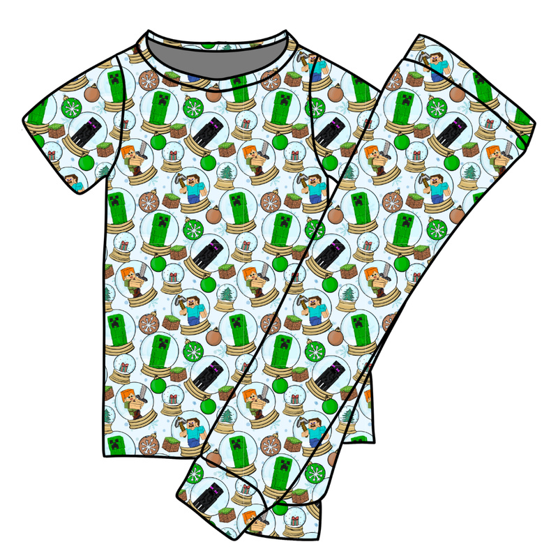 Christmas Crafts Cozy Short Sleeve Pajama Pants Set - Knit - Pre Order - Christmas Special