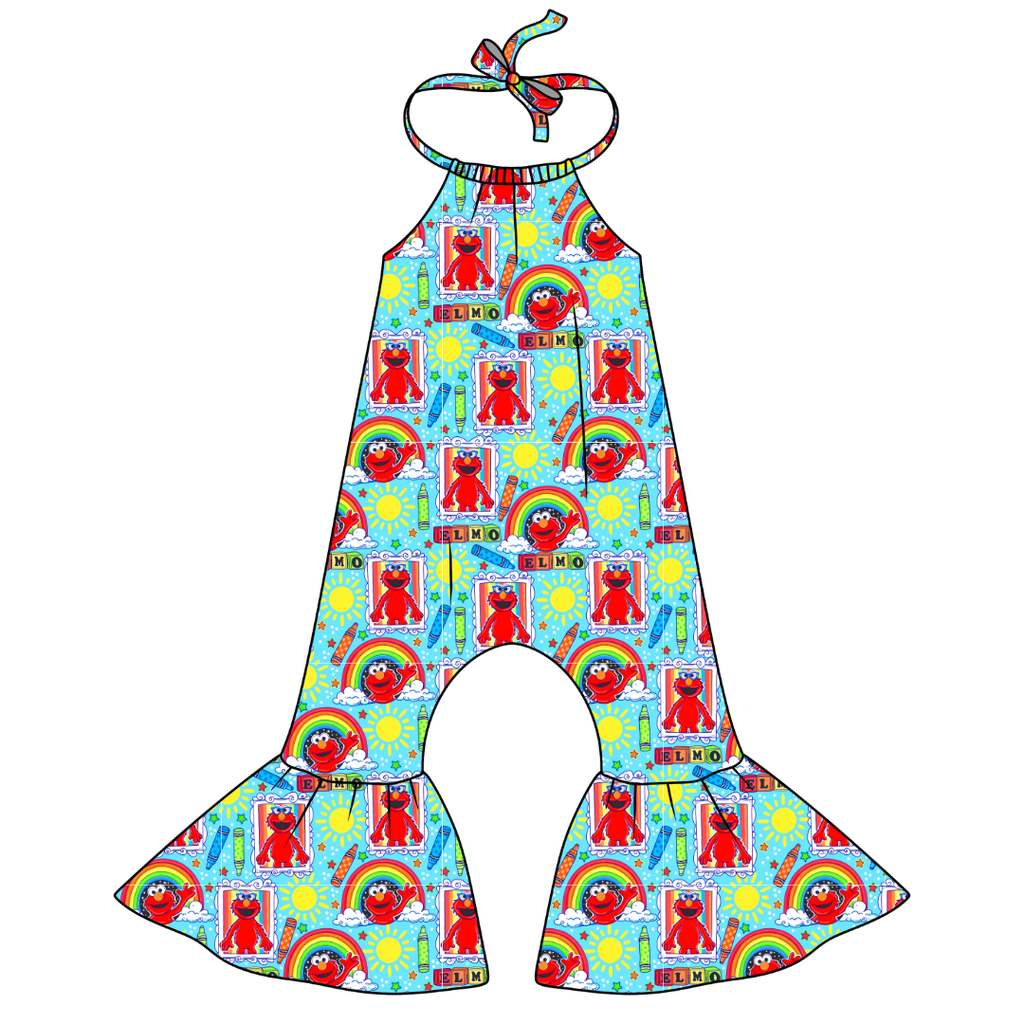 Learning is fun!? Stardust Bellbottom Halter Romper Knit - PRE ORDER
