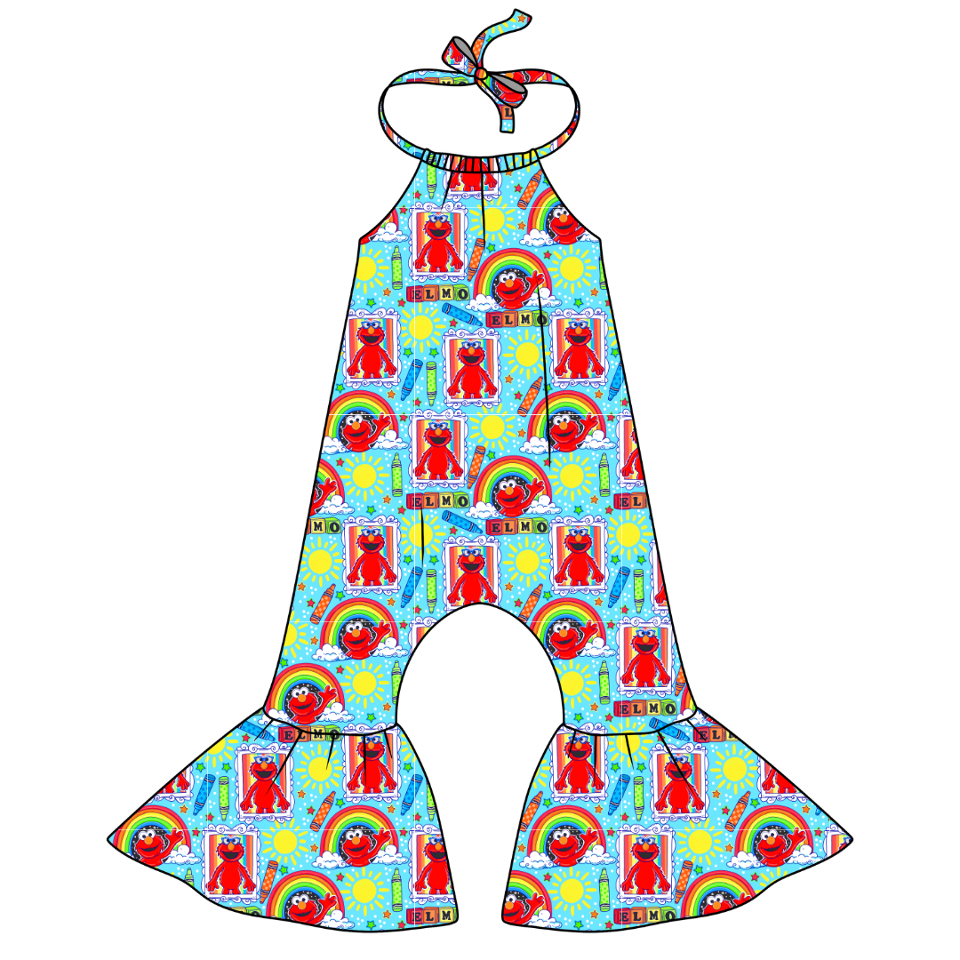 Learning is fun!? Stardust Bellbottom Halter Romper Knit - PRE ORDER