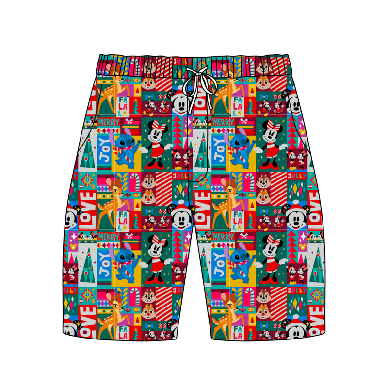 Jolly Patchwork Chill Adult Extended Length Short - Bamboo - Pre Order - Christmas Special