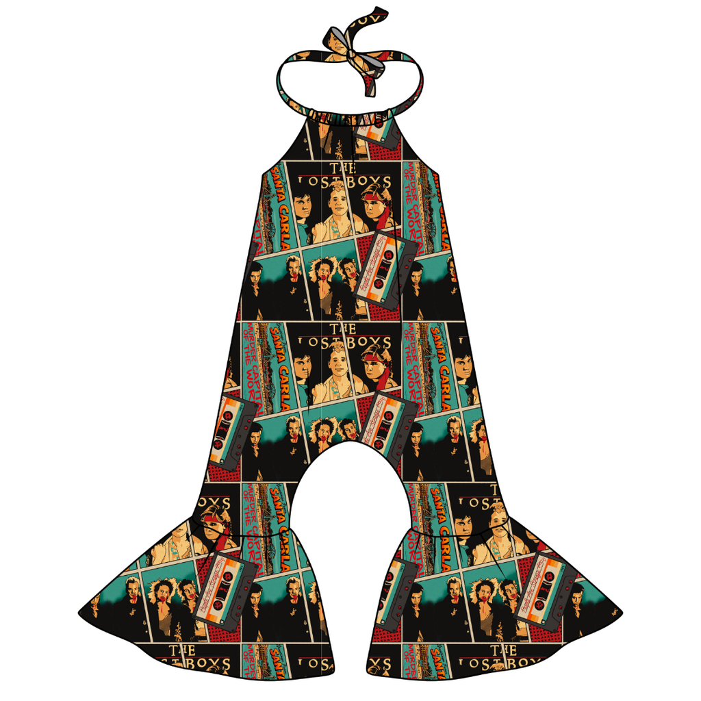 Moonlit Tricksters - Stardust Bellbottom Halter Romper Knit - PRE ORDER