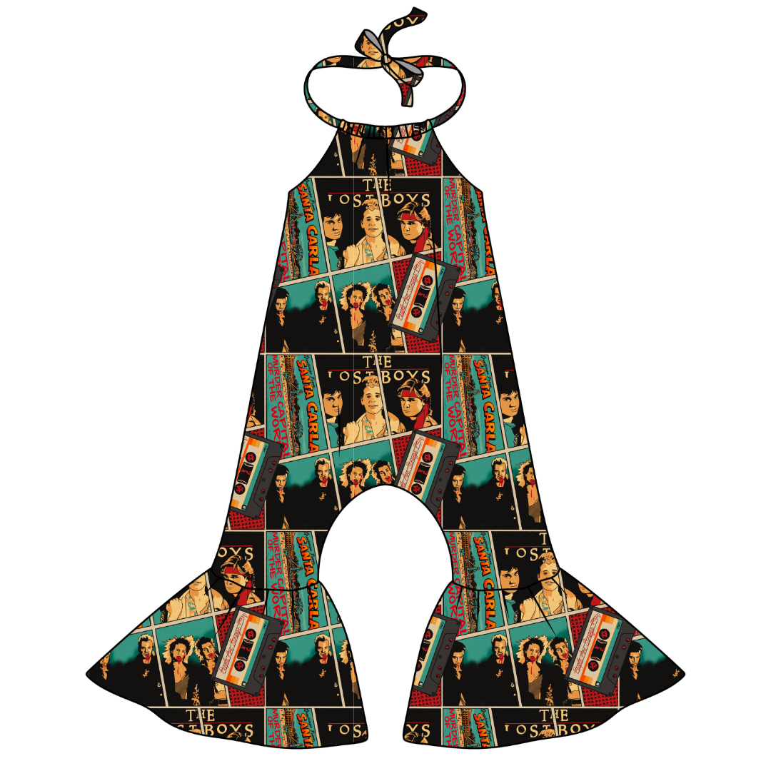 Moonlit Tricksters - Stardust Bellbottom Halter Romper Knit - PRE ORDER