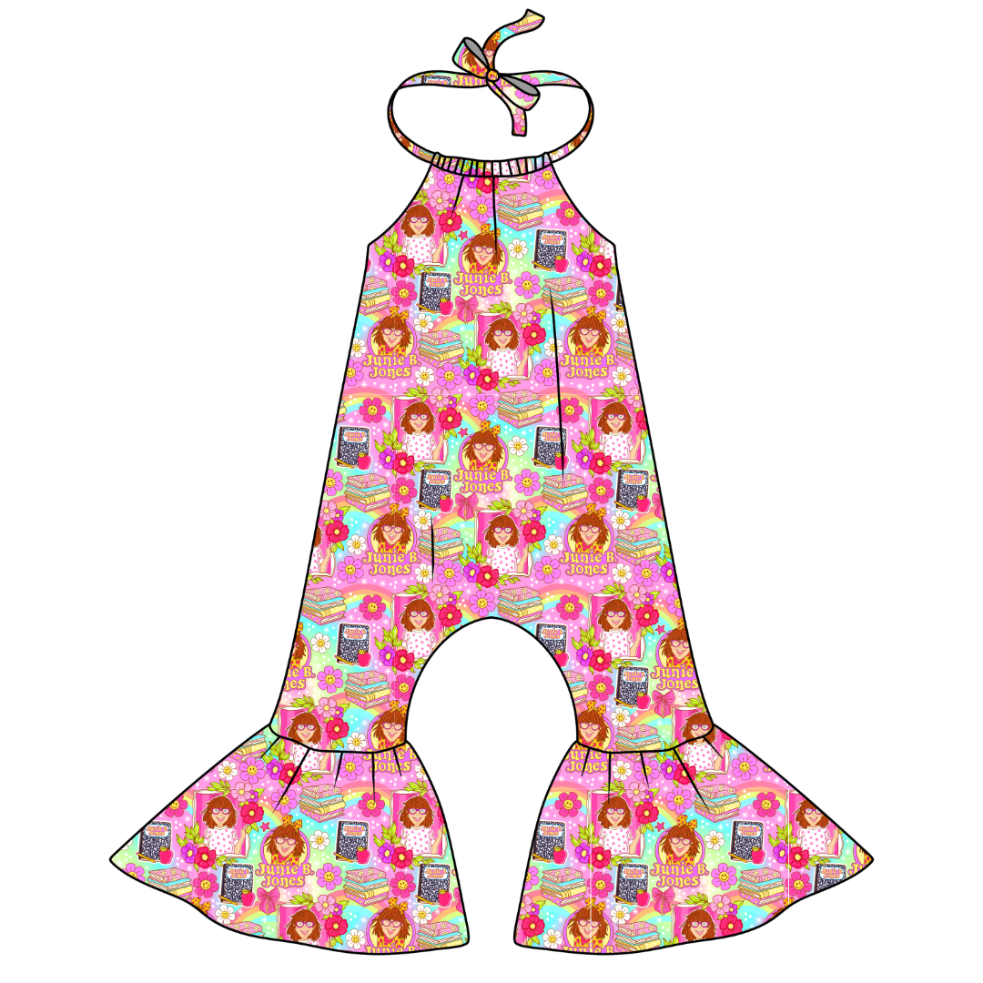 B is for Stardust Bellbottom Halter Romper Knit - PRE ORDER