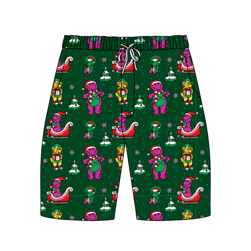 Dino Days of Christmas Chill Adult Extended Length Short - Bamboo - Pre Order - Christmas Special