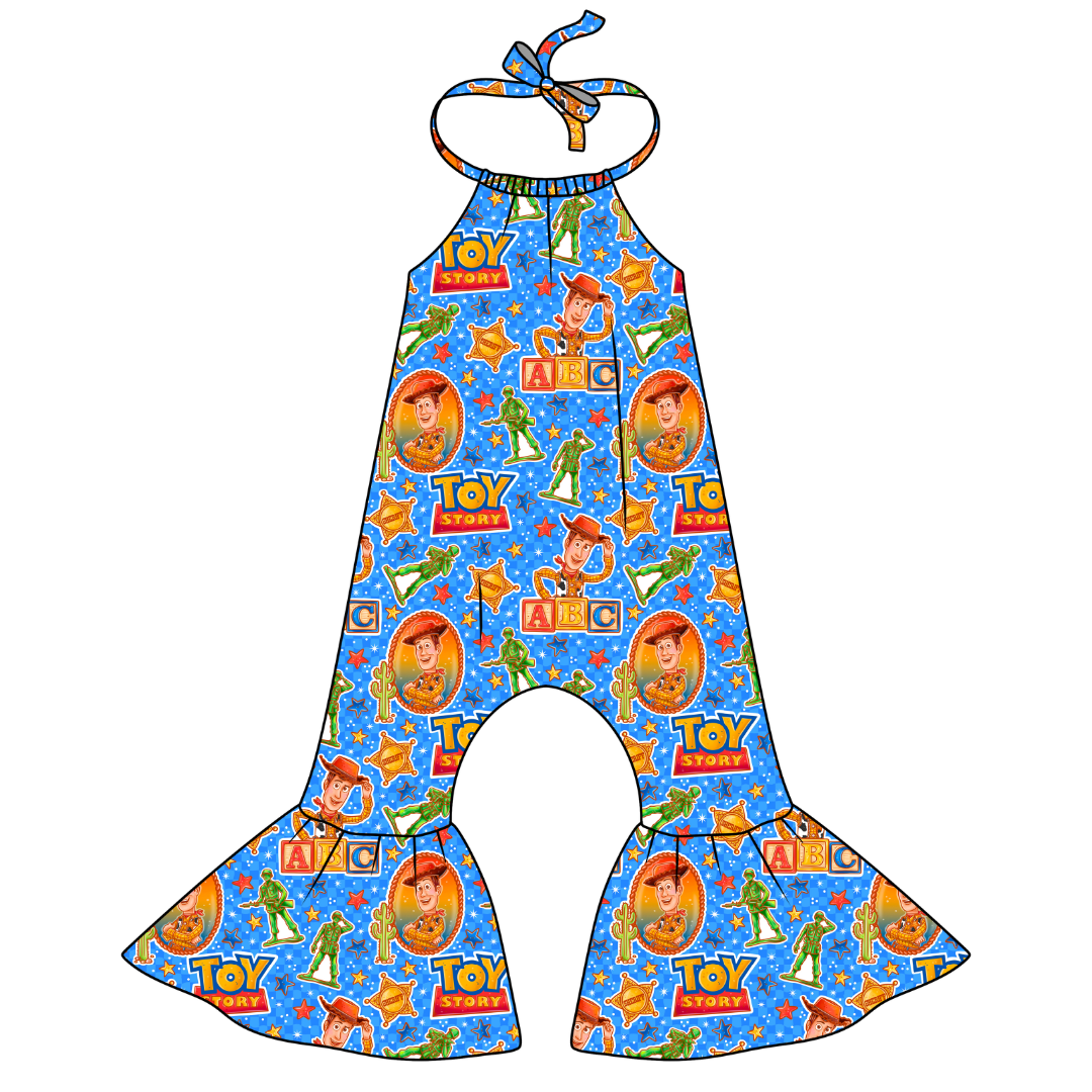 Andy's Toys Stardust Bellbottom Halter Romper Knit - PRE ORDER