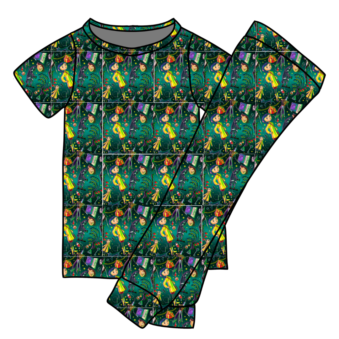 Button Eyes Cozy Bamboo Short Sleeve Pants Set - PRE ORDER