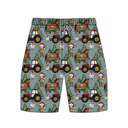 Farmhouse Christmas Chill Adult Extended Length Short - Bamboo - Pre Order - Christmas Special