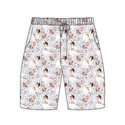 Jolly Snowman - Blue Chill Adult Extended Length Short - Bamboo - Pre Order - Christmas Special