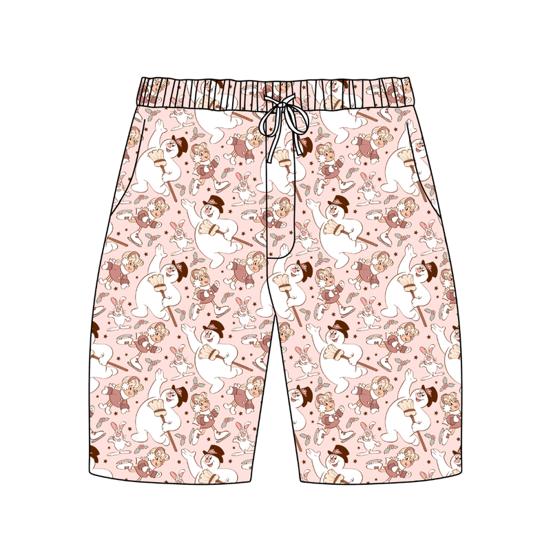 Jolly Snowman - Pink Chill Adult Extended Length Short - Bamboo - Pre Order - Christmas Special