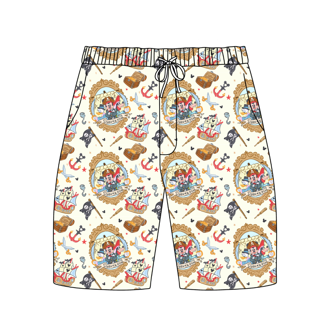 Ahoy, Matey! Chill Extended Length Adult Pajama Bamboo Shorts - Pre Order