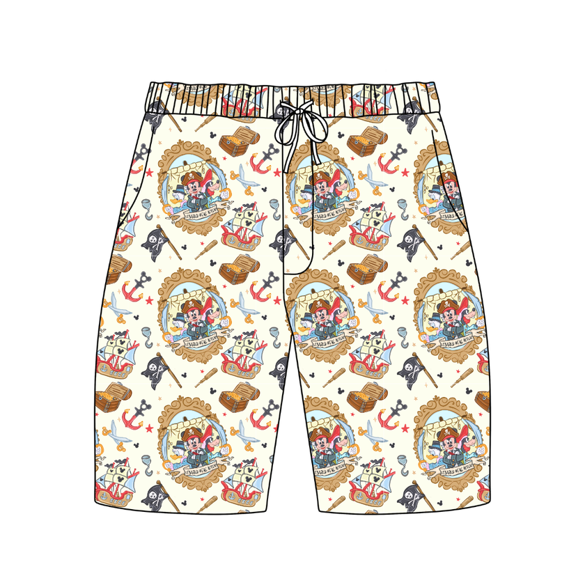Ahoy, Matey! Chill Extended Length Adult Pajama Bamboo Shorts - Pre Order