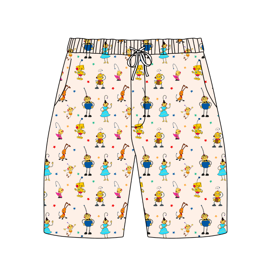 Playtime Pals Chill Extended Length Adult Pajama Bamboo Shorts - Pre Order