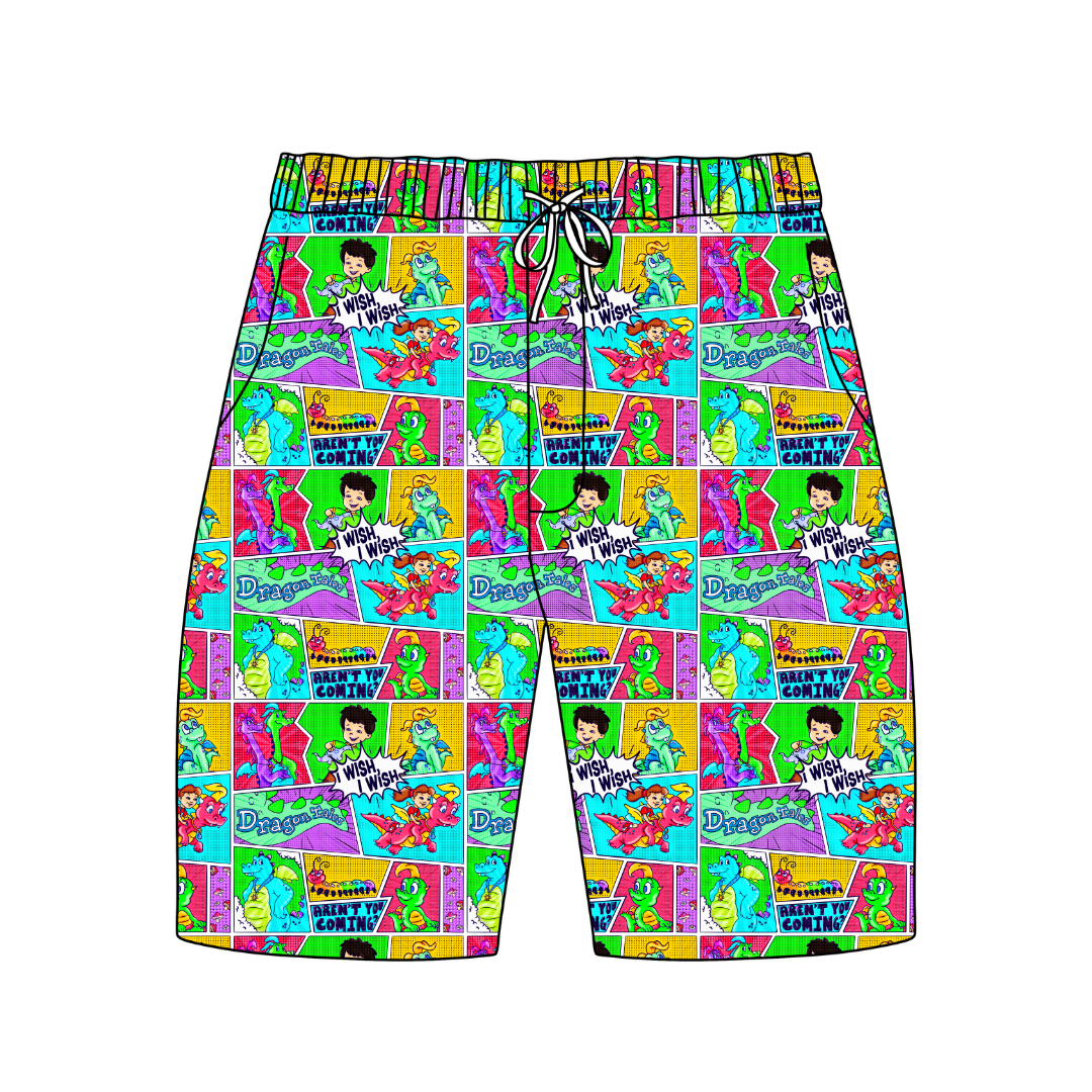 Dragon Dreams Chill Extended Length Adult Pajama Bamboo Shorts - Pre Order