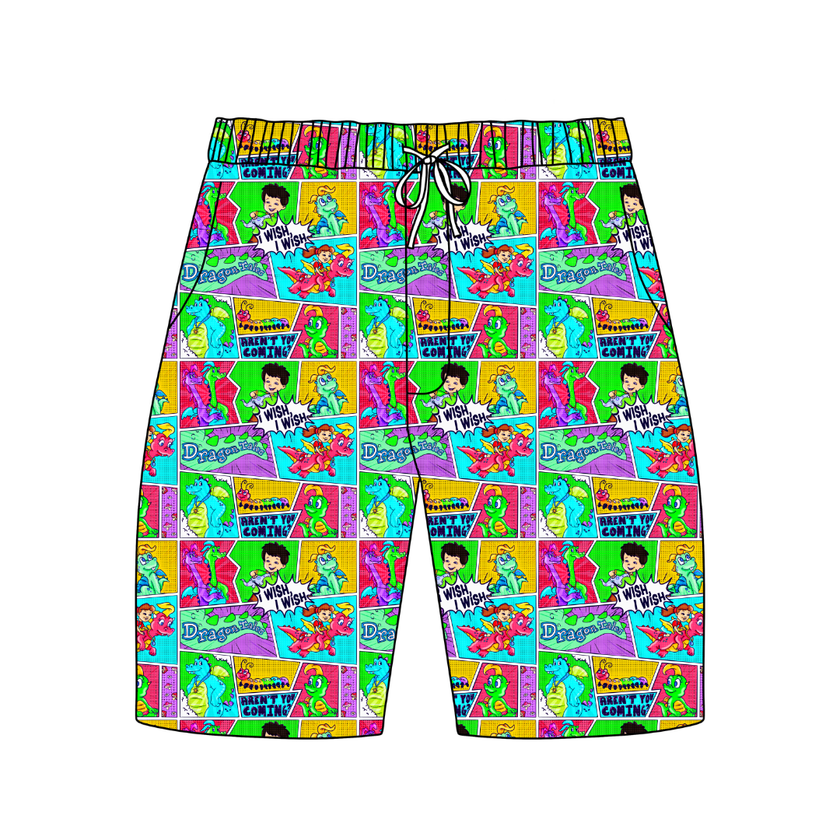 Dragon Dreams Chill Extended Length Adult Pajama Bamboo Shorts - Pre Order