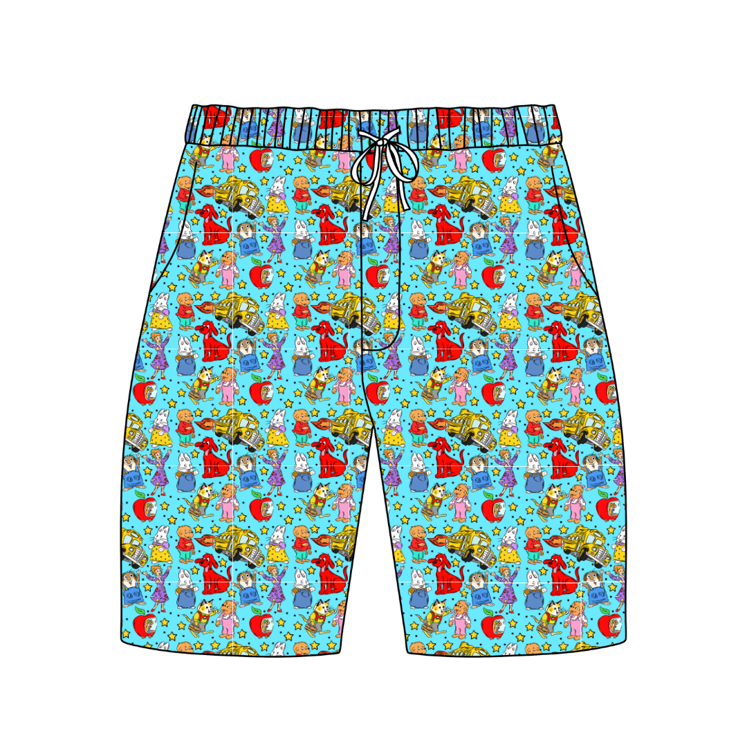 Growing Up Together Chill Extended Length Adult Pajama Bamboo Shorts - Pre Order