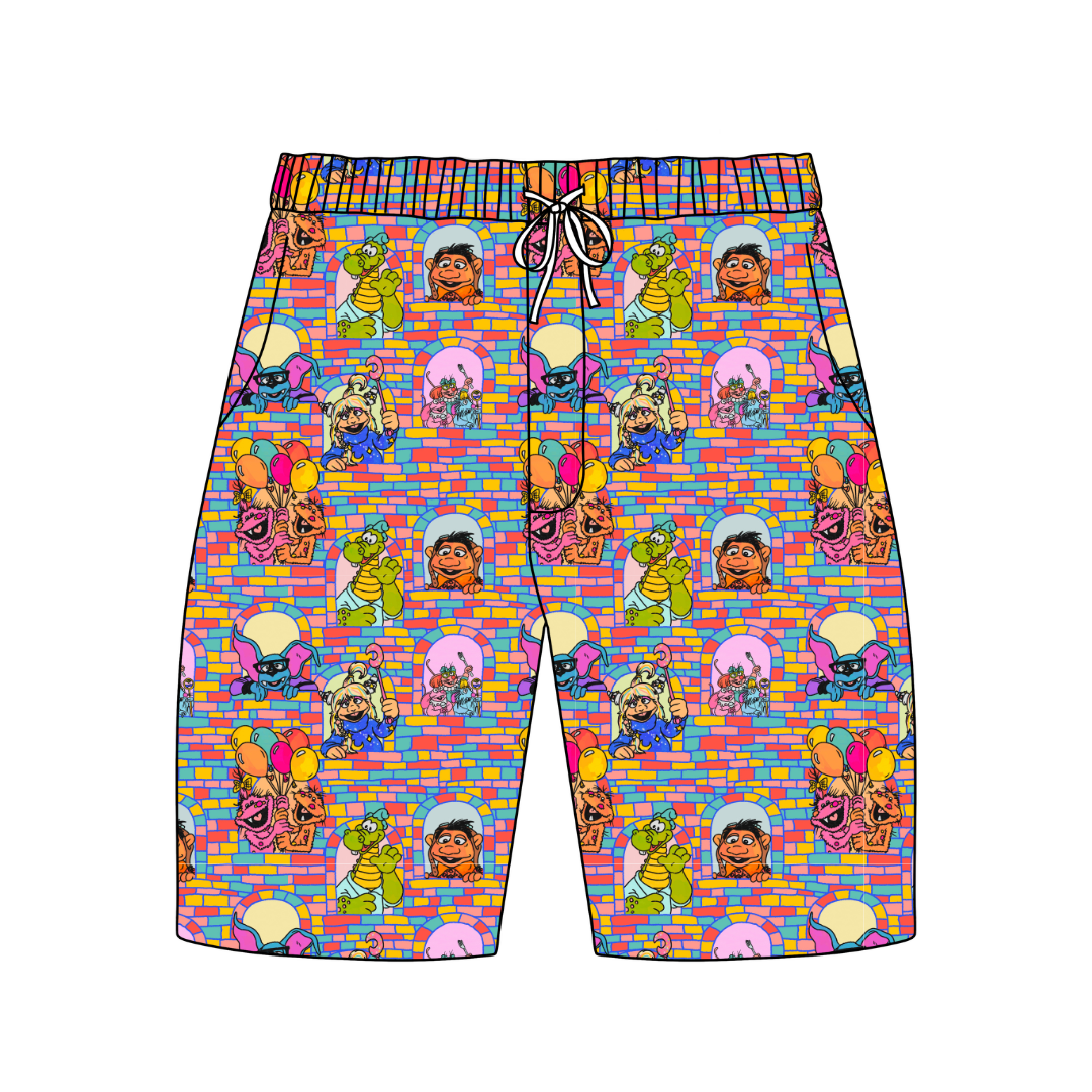 Sunny Side Friends Chill Extended Length Adult Pajama Bamboo Shorts - Pre Order