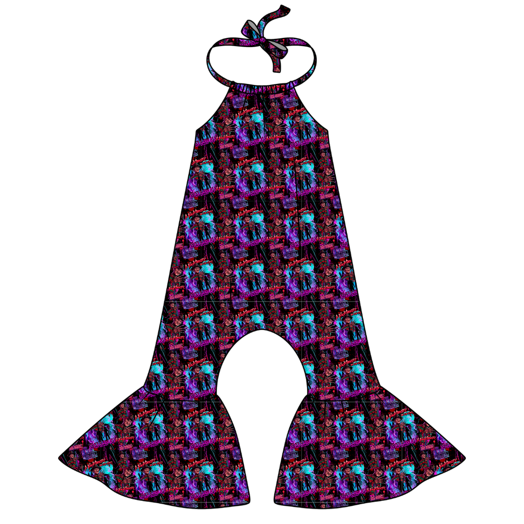 Restless Nights - Stardust Bellbottom Halter Romper Knit - PRE ORDER