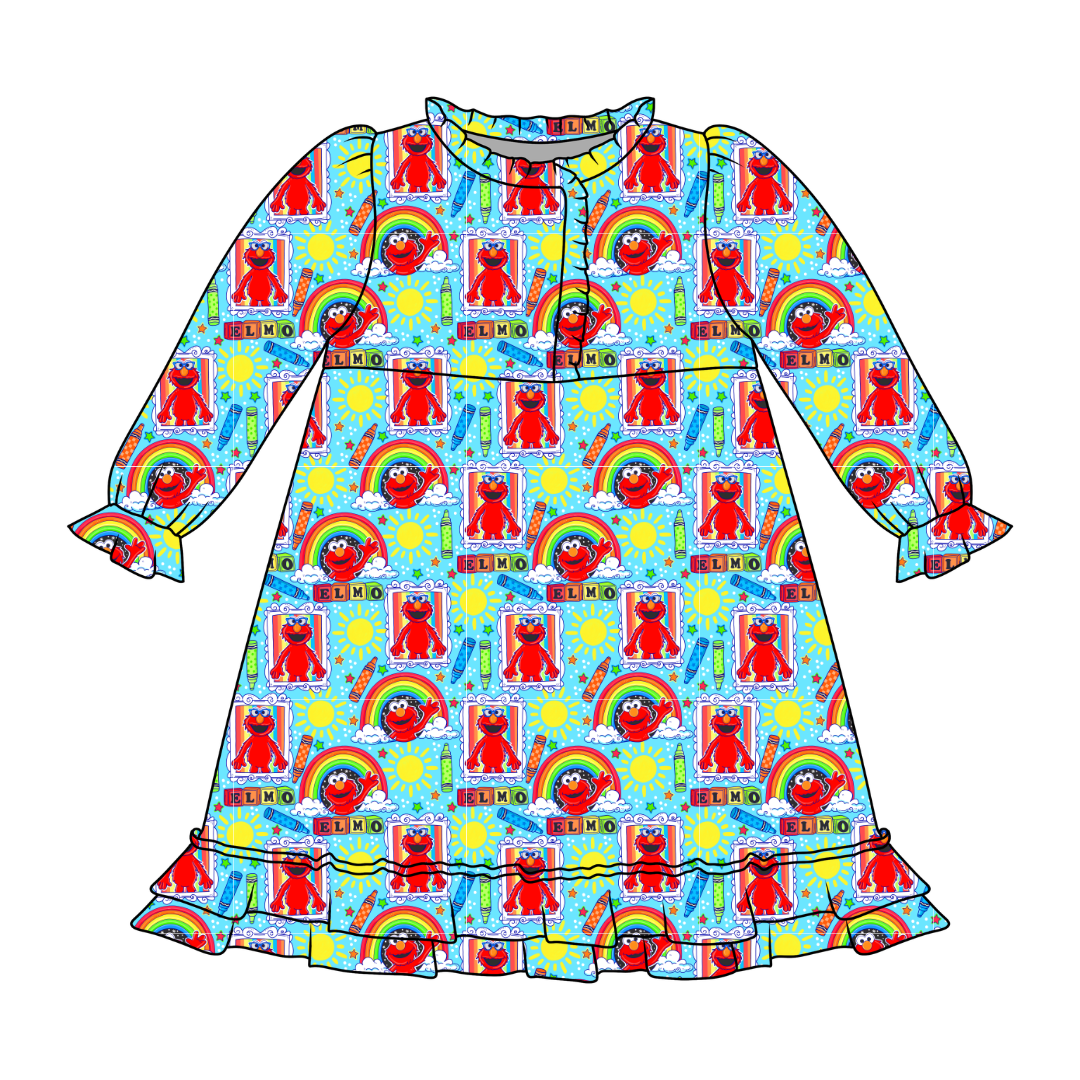 Learning is fun!? Emerald Bamboo Long Sleeve Lounge Dress - PRE ORDER