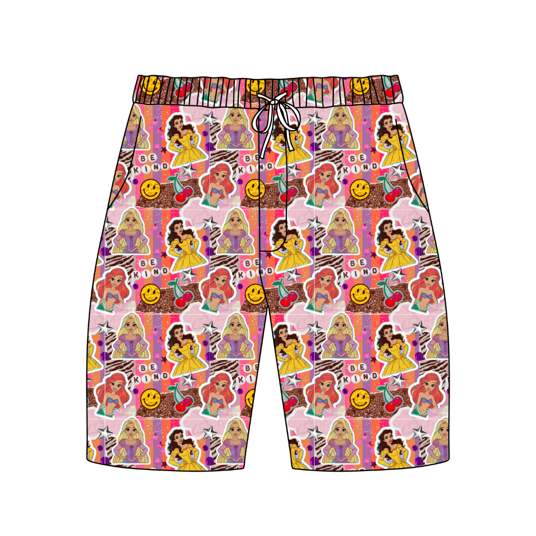Royal Daydreams Chill Extended Length Adult Pajama Bamboo Shorts - Pre Order