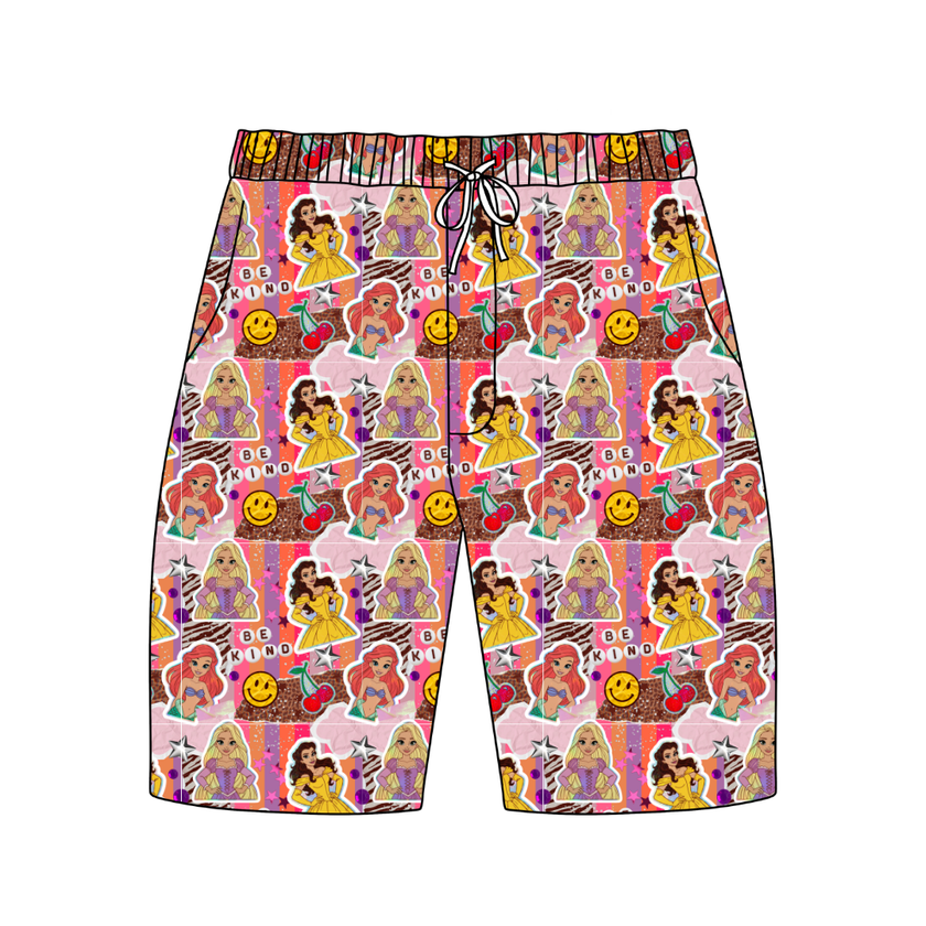 Royal Daydreams Chill Extended Length Adult Pajama Bamboo Shorts - Pre Order