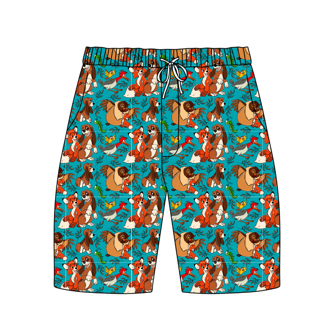 Friends Forever Chill Extended Length Adult Pajama Bamboo Shorts - Pre Order