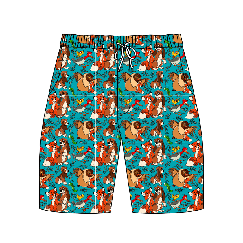 Friends Forever Chill Extended Length Adult Pajama Bamboo Shorts - Pre Order