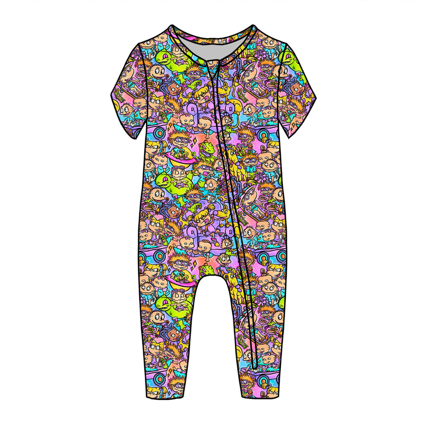 90's Playdate Dandelion Short Sleeve Sleeper Bamboo - PRE ORDER