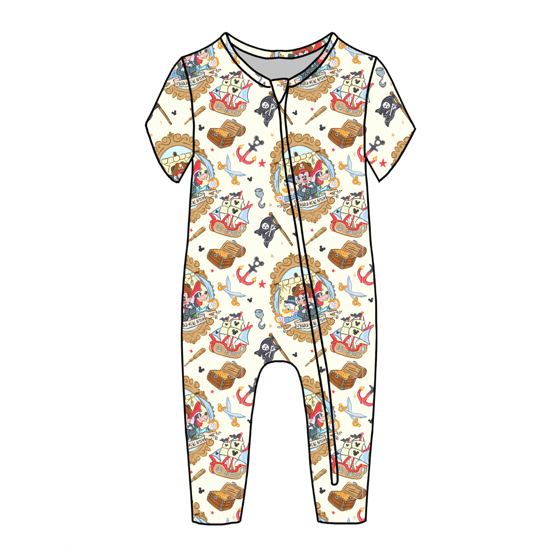 Ahoy, Matey! Dandelion Short Sleeve Sleeper Bamboo - PRE ORDER