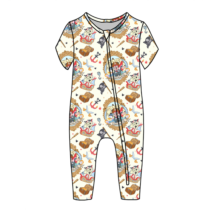 Ahoy, Matey! Dandelion Short Sleeve Sleeper Bamboo - PRE ORDER