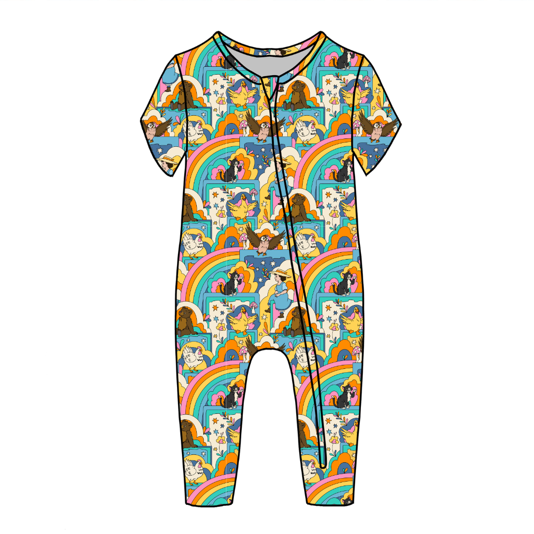 Painted Skys Dandelion Short Sleeve Sleeper Bamboo - PRE ORDER