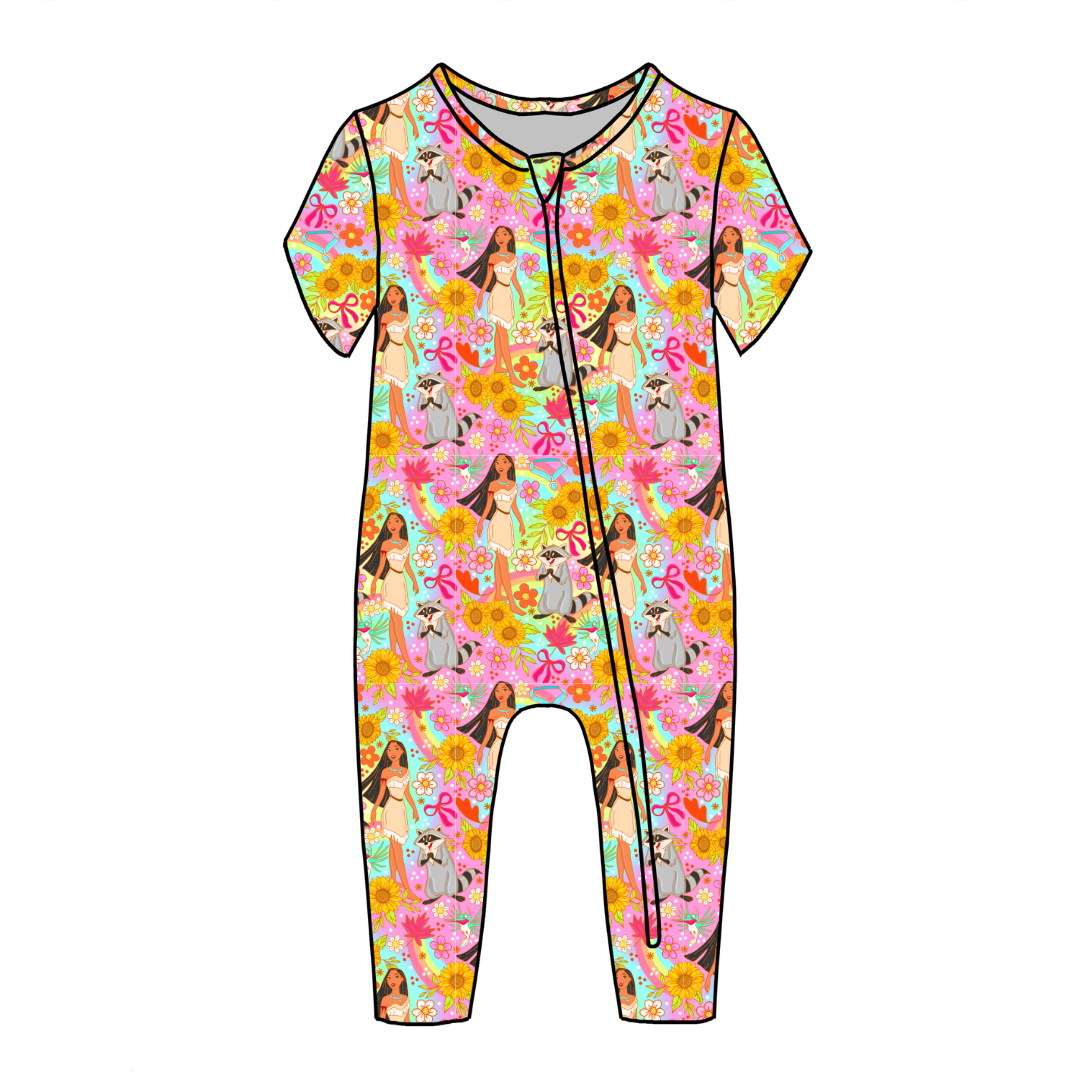 Wild & Free Dandelion Short Sleeve Sleeper Bamboo - PRE ORDER
