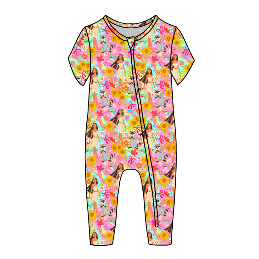 Wild & Free Dandelion Short Sleeve Sleeper Bamboo - PRE ORDER