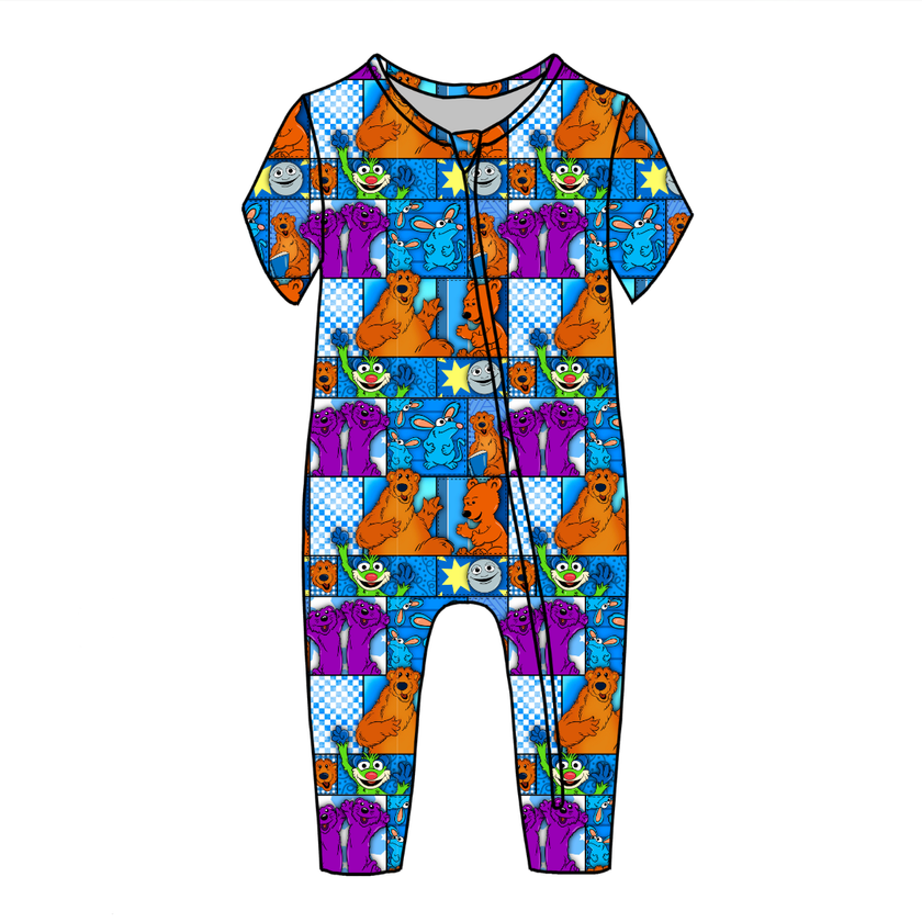 House of Blue Dandelion Short Sleeve Sleeper Bamboo - PRE ORDER