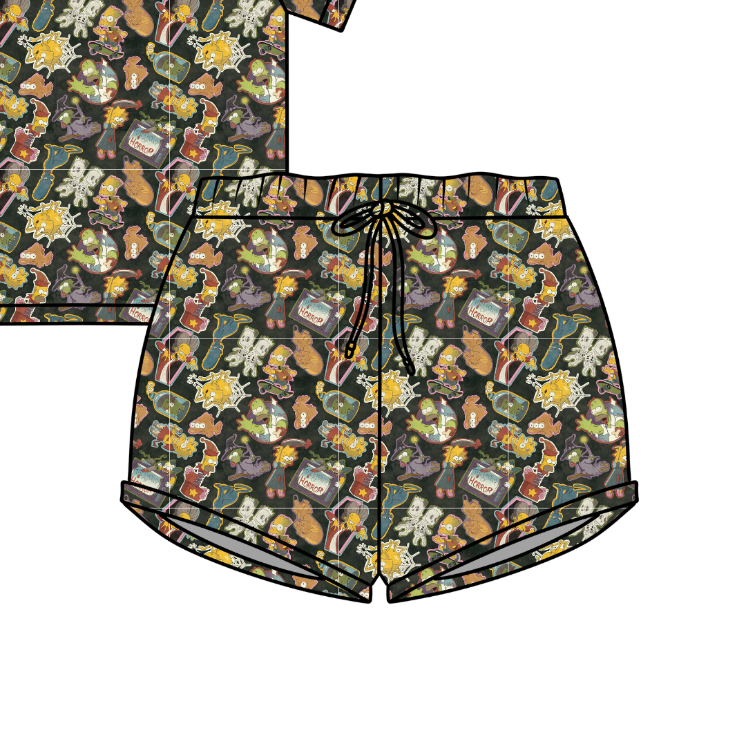 Treehouse Terror Jazzy Adult Pajama Bamboo Shorts - Pre Order