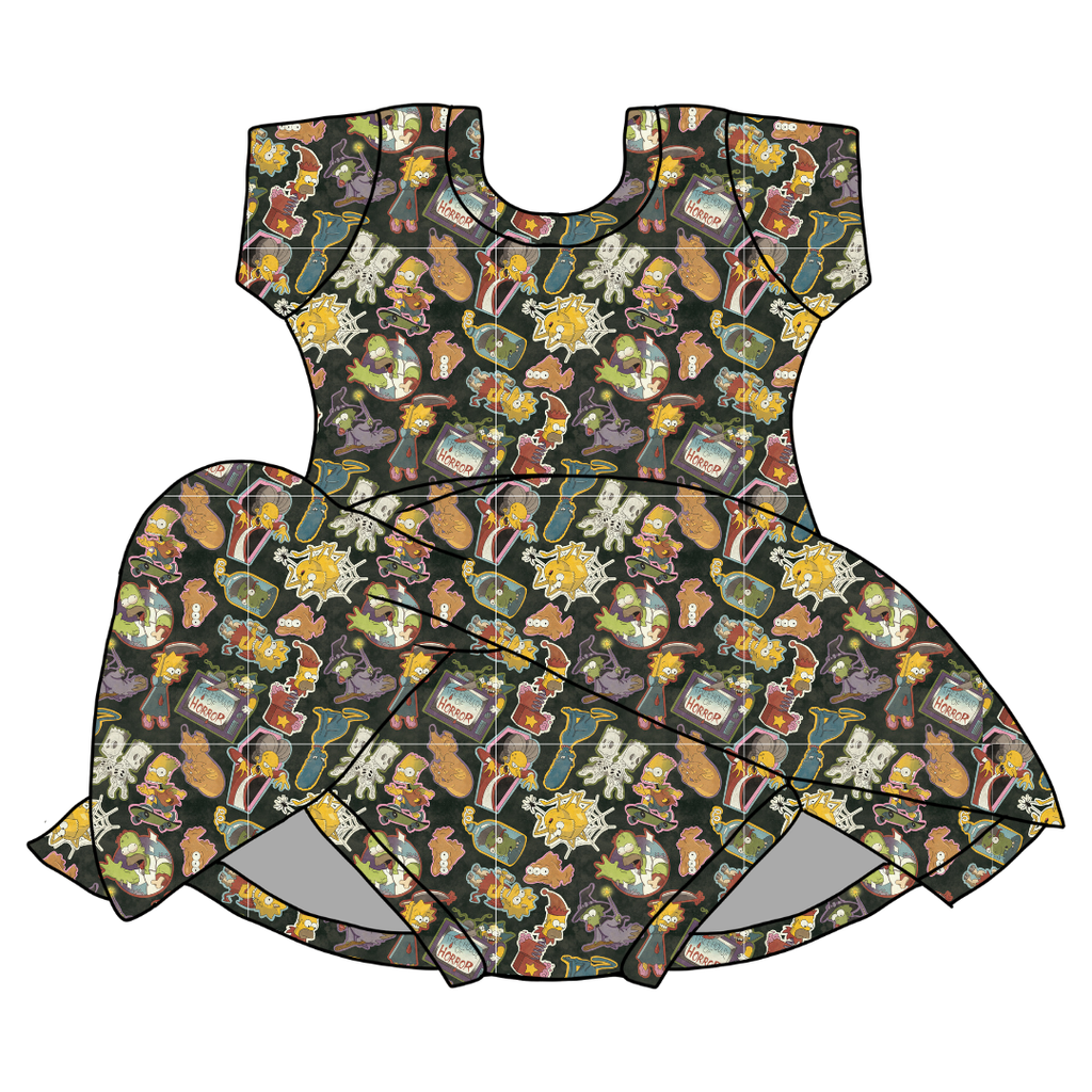 Treehouse Terror - Chic Short sleeve Skirted Leotard Knit - PRE ORDER