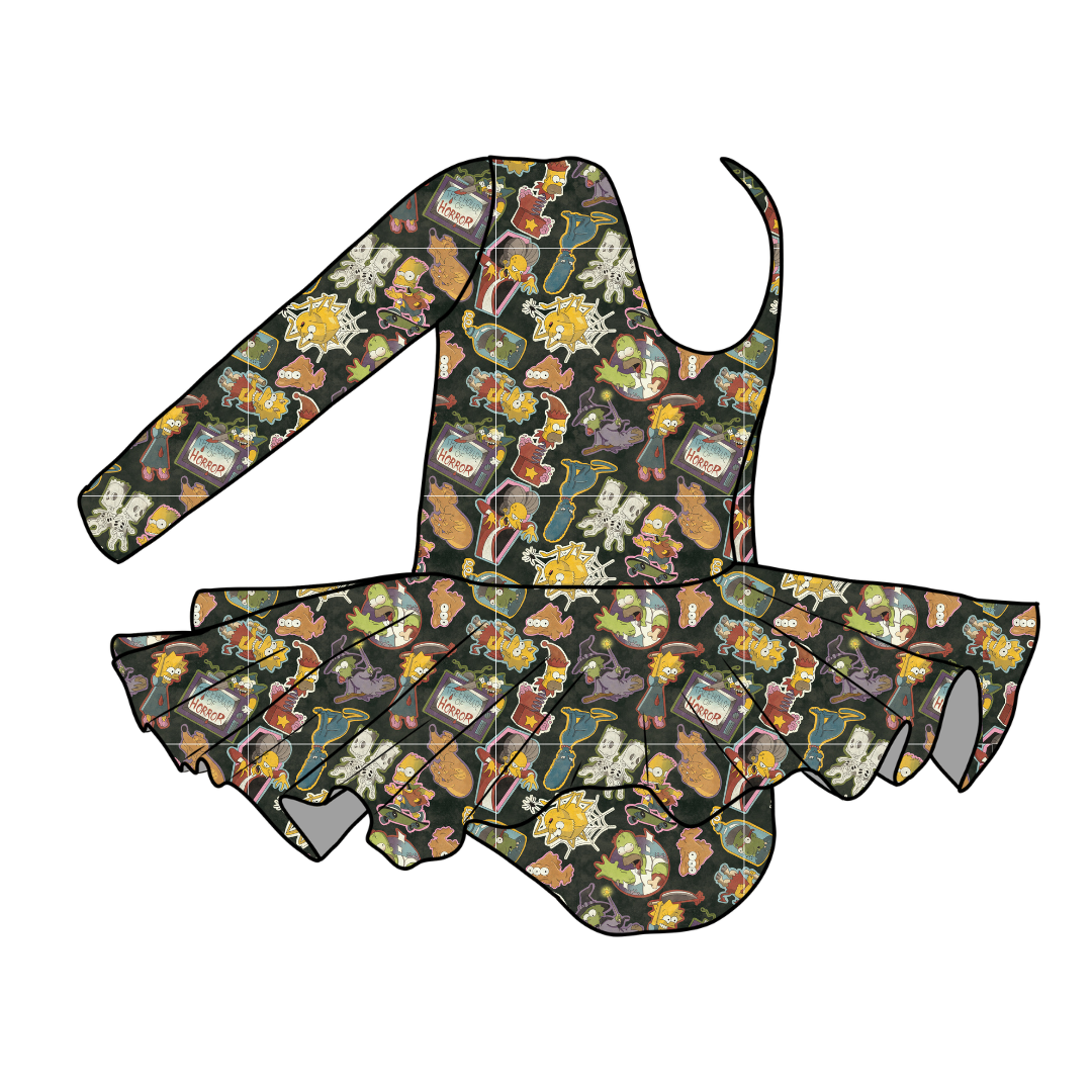 TREEHOUSE TERROR - Grace Long Sleeve Skirted Leotard - PRE ORDER