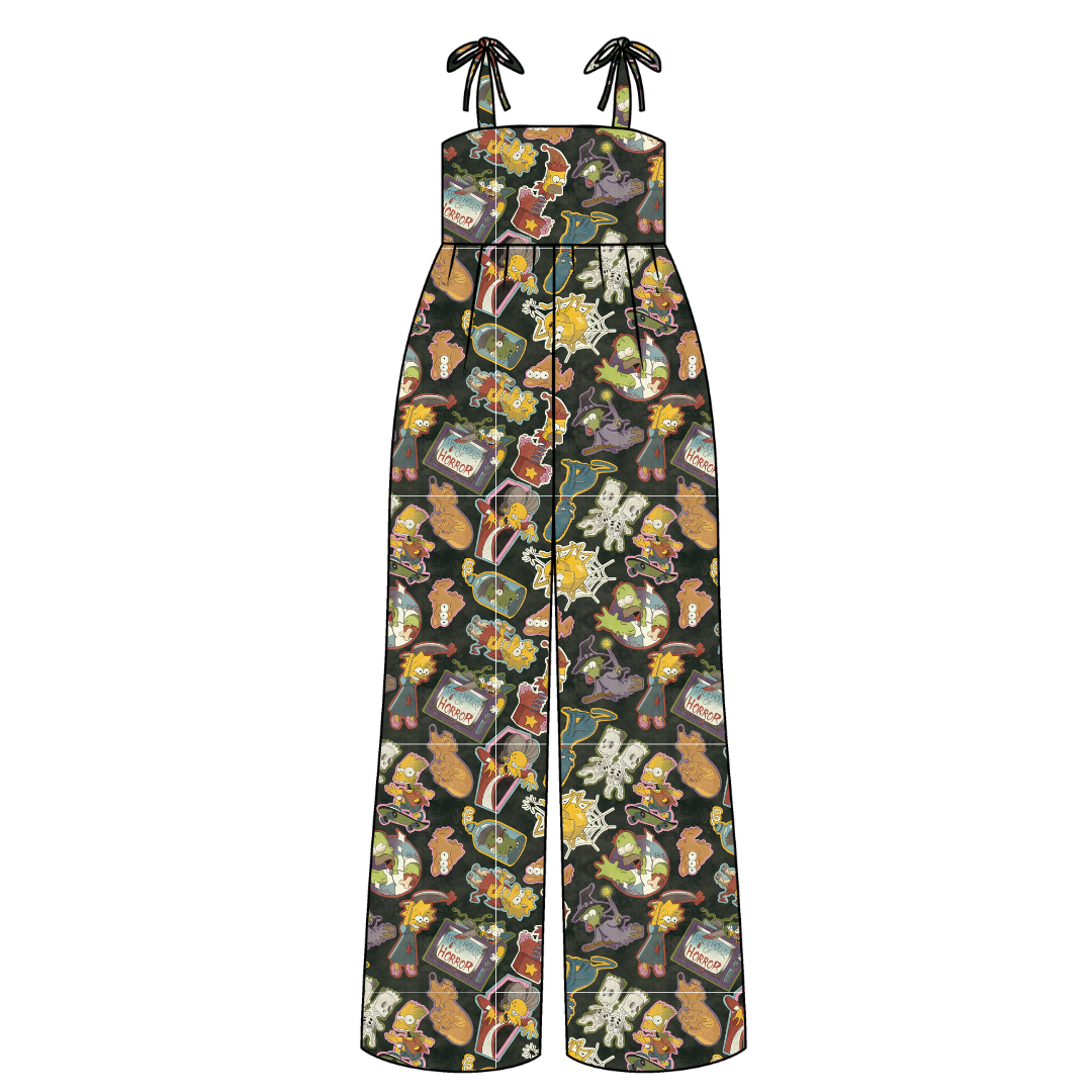 Treehouse Terror Rene Adult Shoulder Tie Jumpsuit Bamboo - Pre Order
