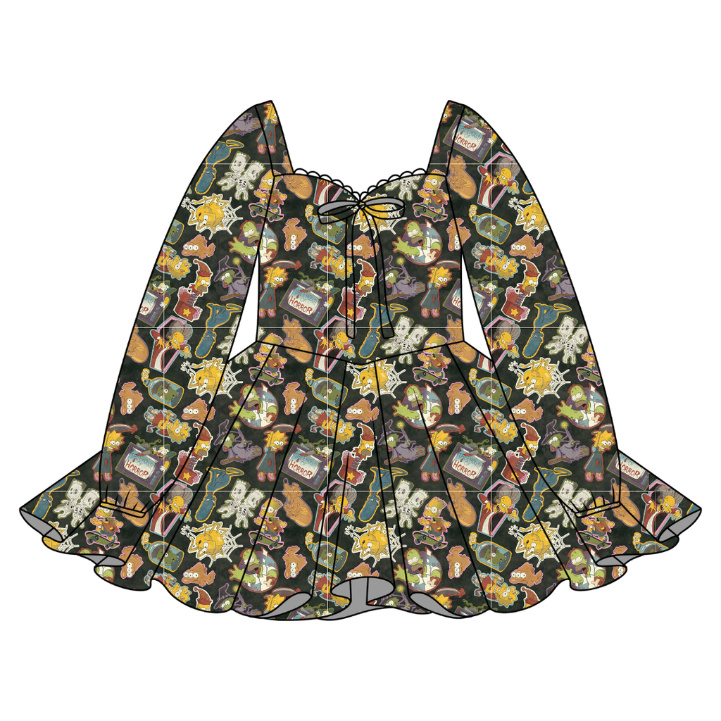 Treehouse Terror - Chloe Long Sleeve Sweetheart Dress Knit - PRE ORDER