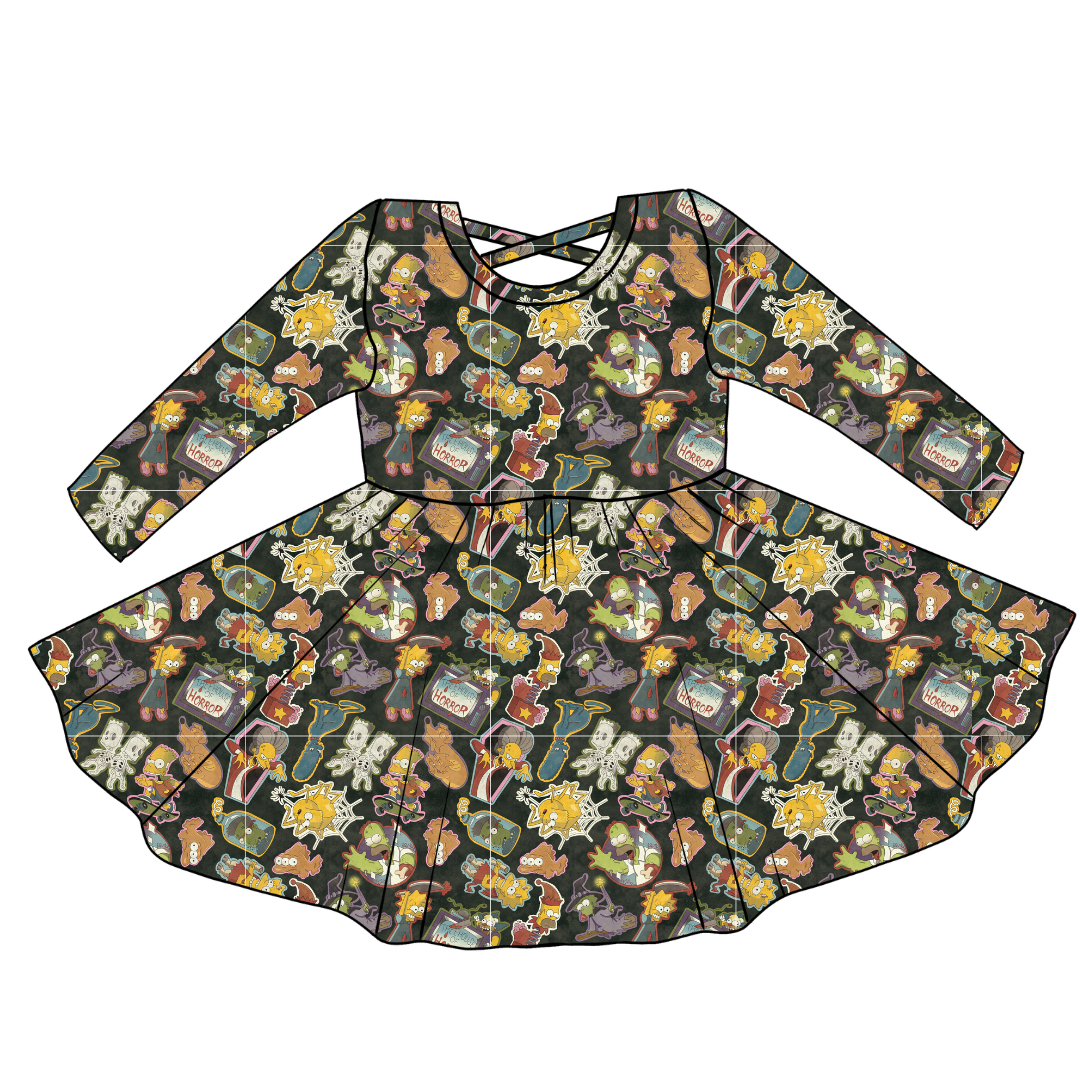 Treehouse Terror - Violet Cross Back Long Sleeve Knit - PRE ORDER