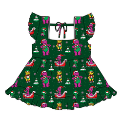 Dino Days of Christmas Sadie Tie Top - Knit - Pre Order - Christmas Special