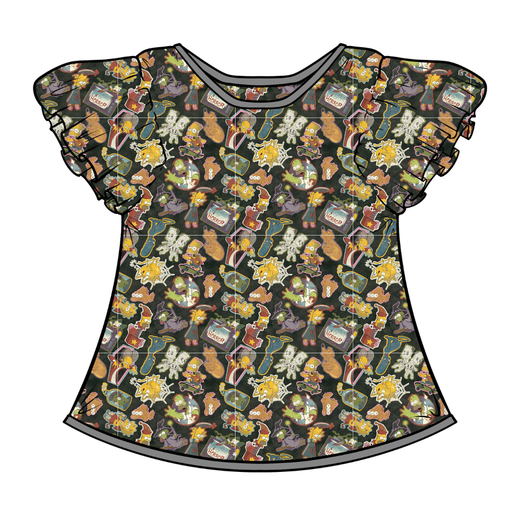 Treehouse Terror Moon Short Sleeve Flutter Bamboo Shirt - PRE ORDER