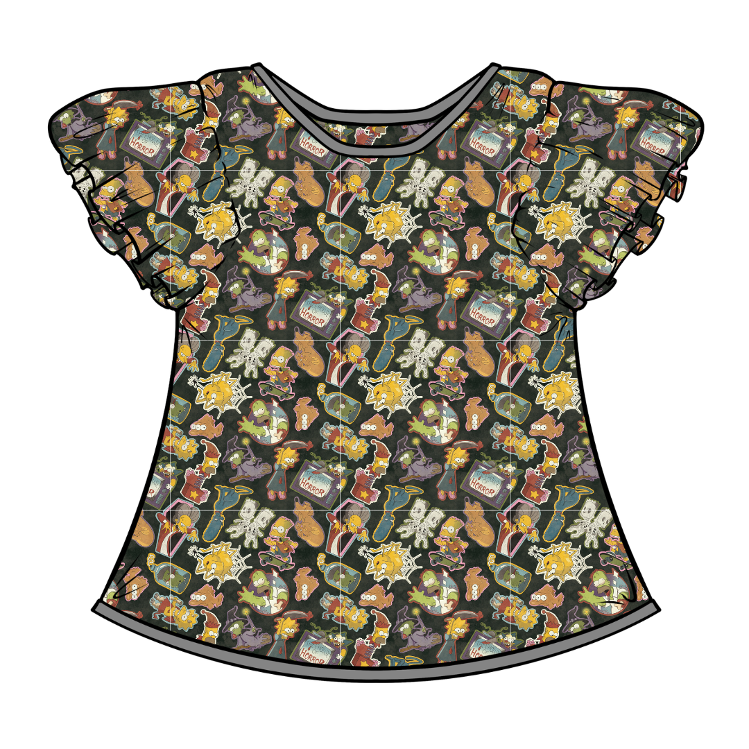 Treehouse Terror Moon Short Sleeve Flutter Bamboo Shirt - PRE ORDER