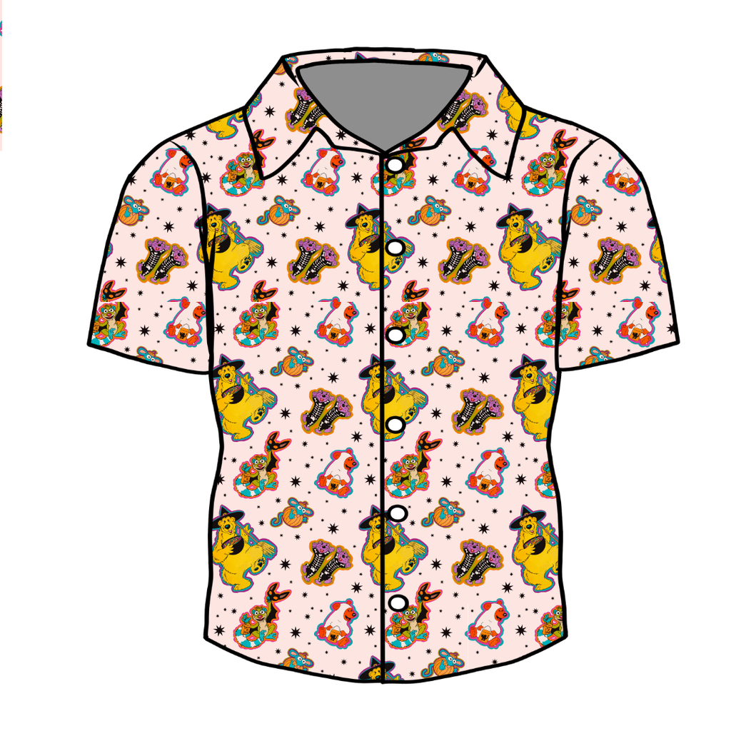 Halloween Bear Twilight Men's Button Down Bamboo - Pre Order