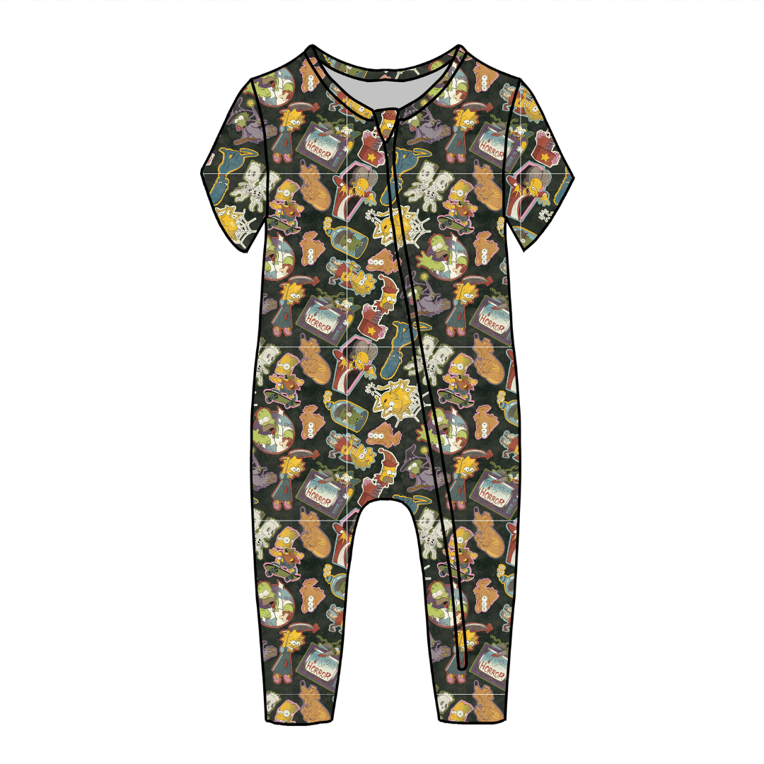 Treehouse Terror Dandelion Short Sleeve Sleeper Bamboo - PRE ORDER