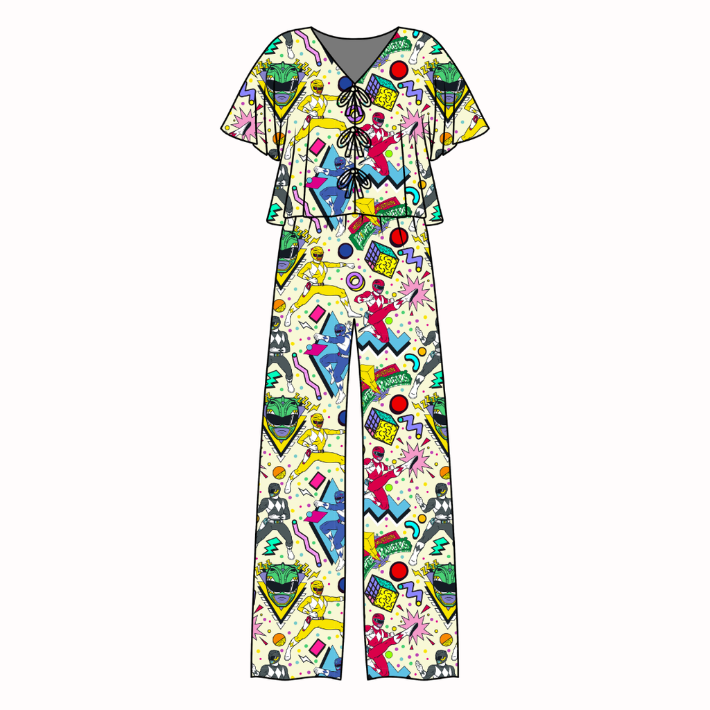 Rangers Lollipop Women's Front Tie Set Bamboo - Pre Order