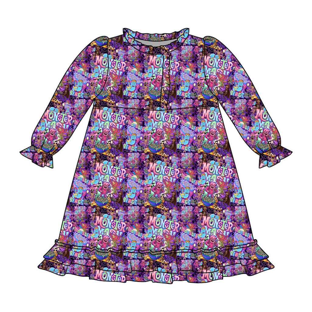 Cereal Killr Emerald Bamboo Long Sleeve Lounge Dress - PRE ORDER