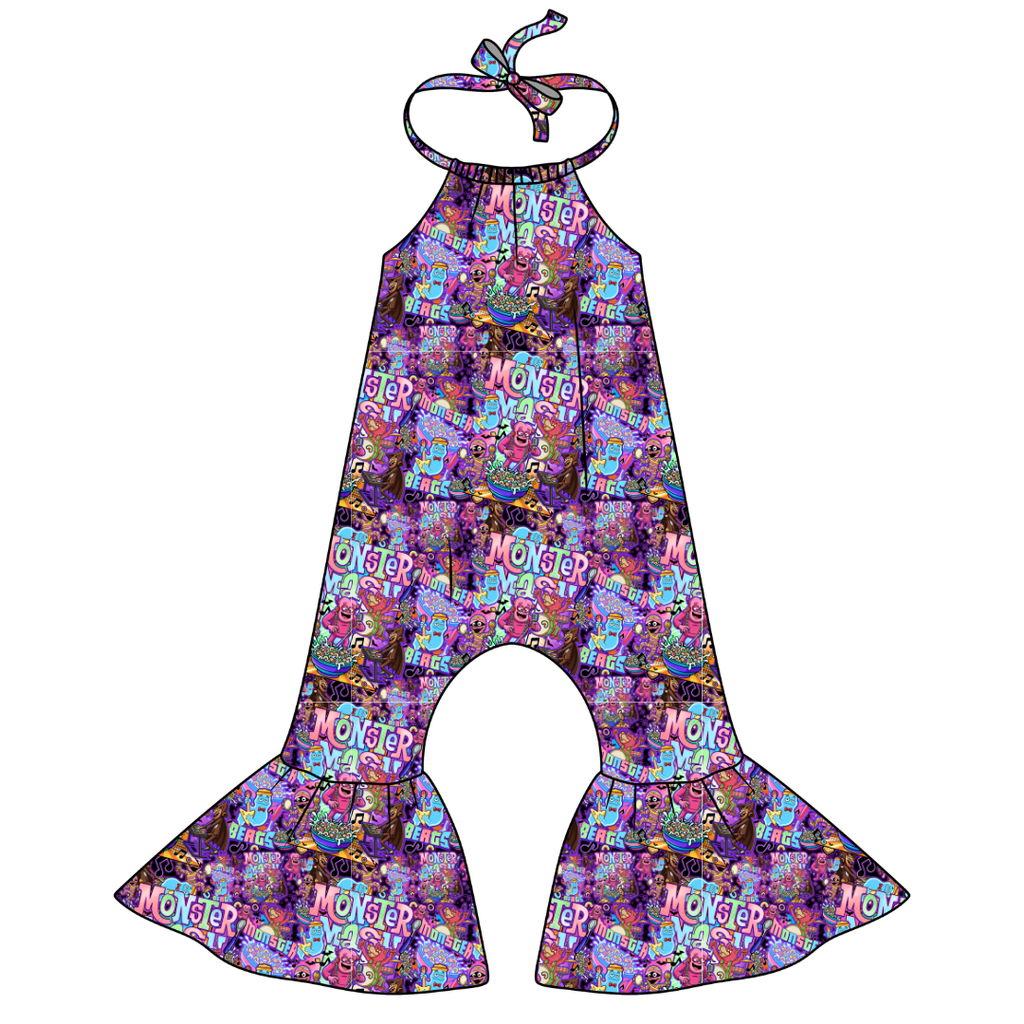 Cereal Killr - Stardust Bellbottom Halter Romper Knit - PRE ORDER